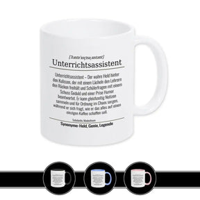 Tasse für Unterrichtsassistent Berufstassen Druckerino Weiß  