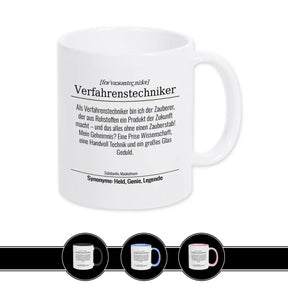 Tasse für Verfahrenstechniker Weiß Geschenkidee Weihnachten