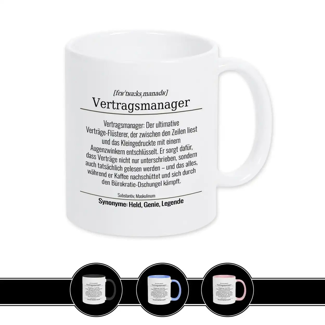 Tasse für Vertragsmanager Weiß Geschenkidee Weihnachten