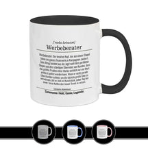 Tasse für Werbeberater Schwarz Geschenkidee Weihnachten