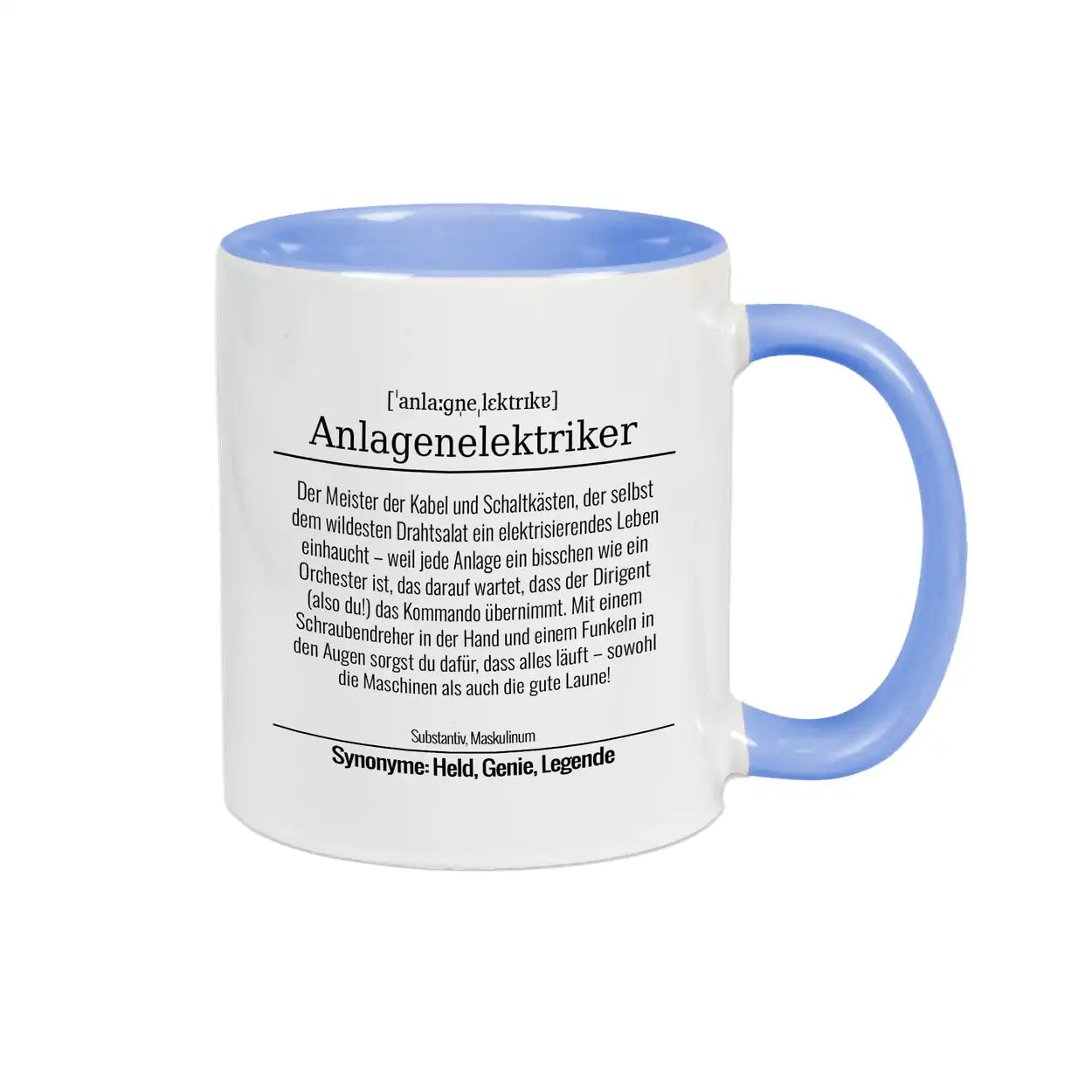 Tasse für Anlagenelektriker Hellblau Geschenkideen