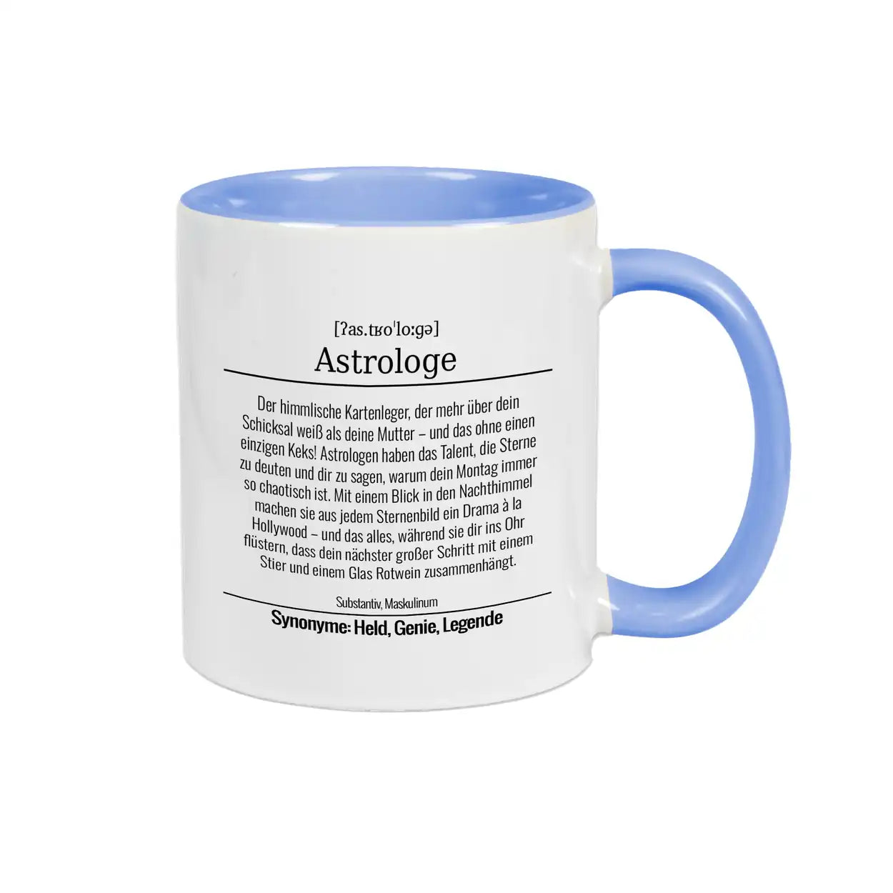 Tasse für Astrologe Hellblau Geschenkideen