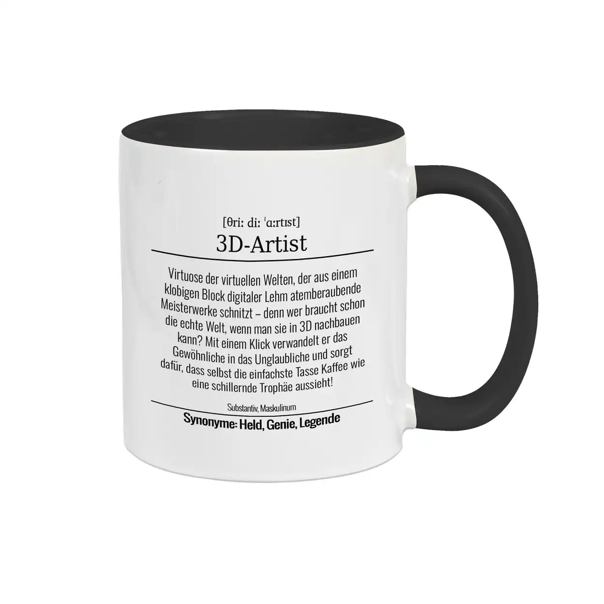 Tasse für 3D-Artistin Schwarz Geschenkideen