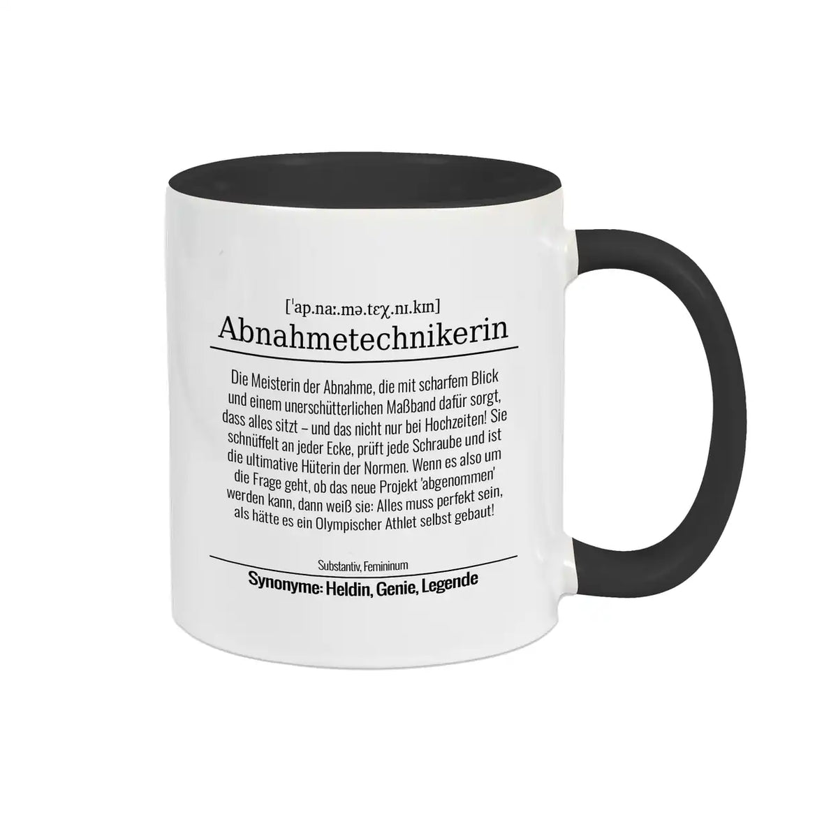 Tasse für Abnahmetechnikerin Schwarz Geschenkideen