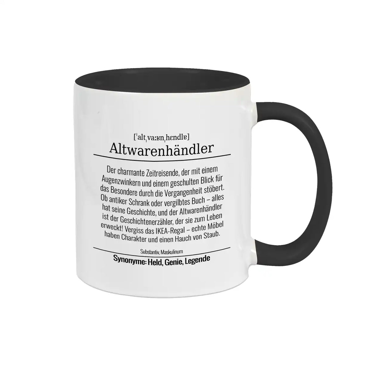 Tasse für Altwarenhändler Schwarz Geschenkideen