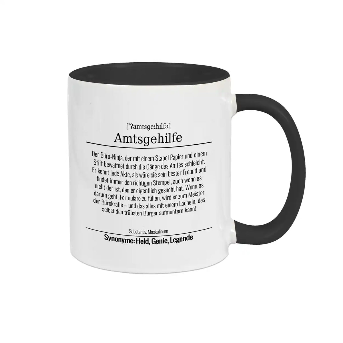 Tasse für Amtsgehilfe Schwarz Geschenkideen