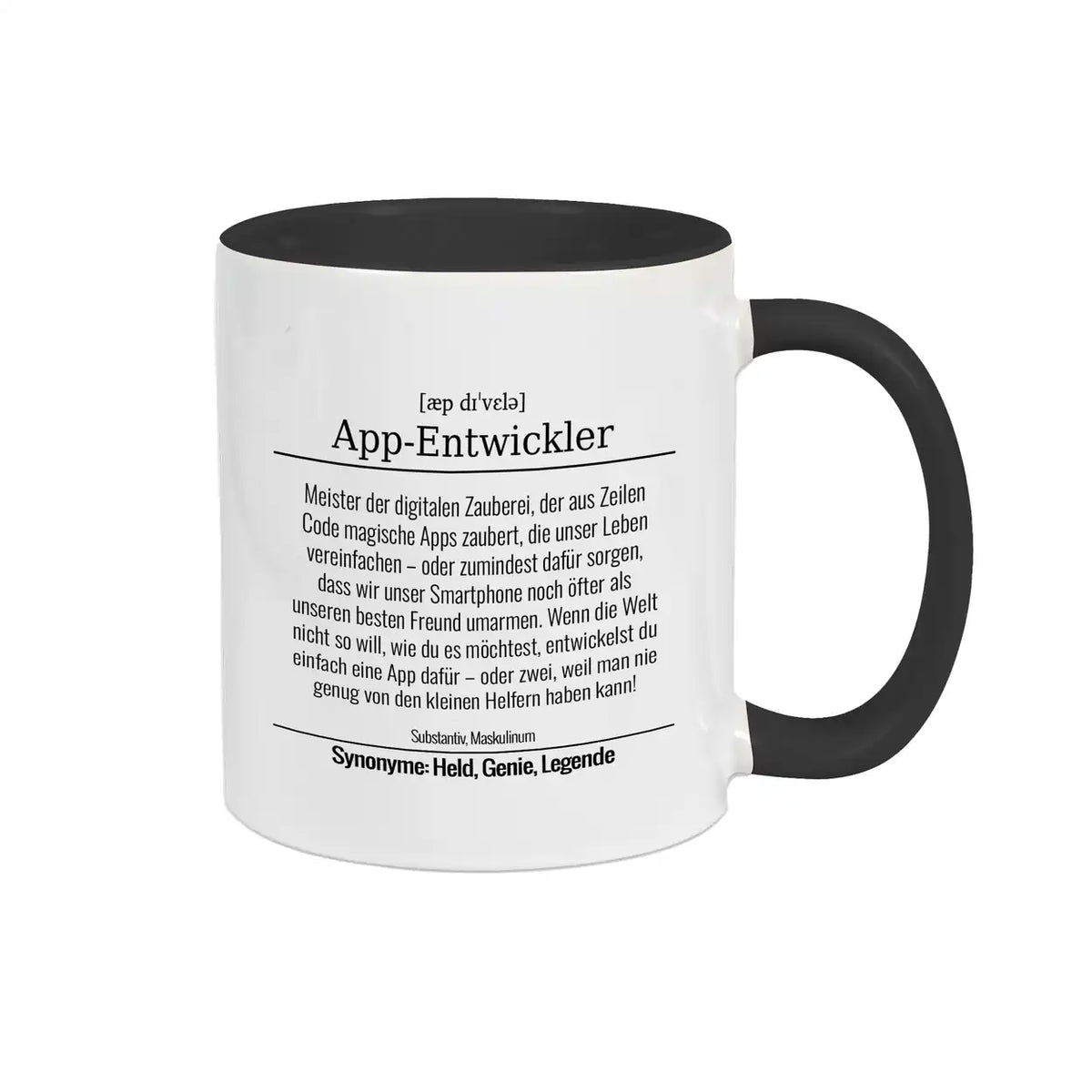 Tasse für App-Entwickler Schwarz Geschenkideen