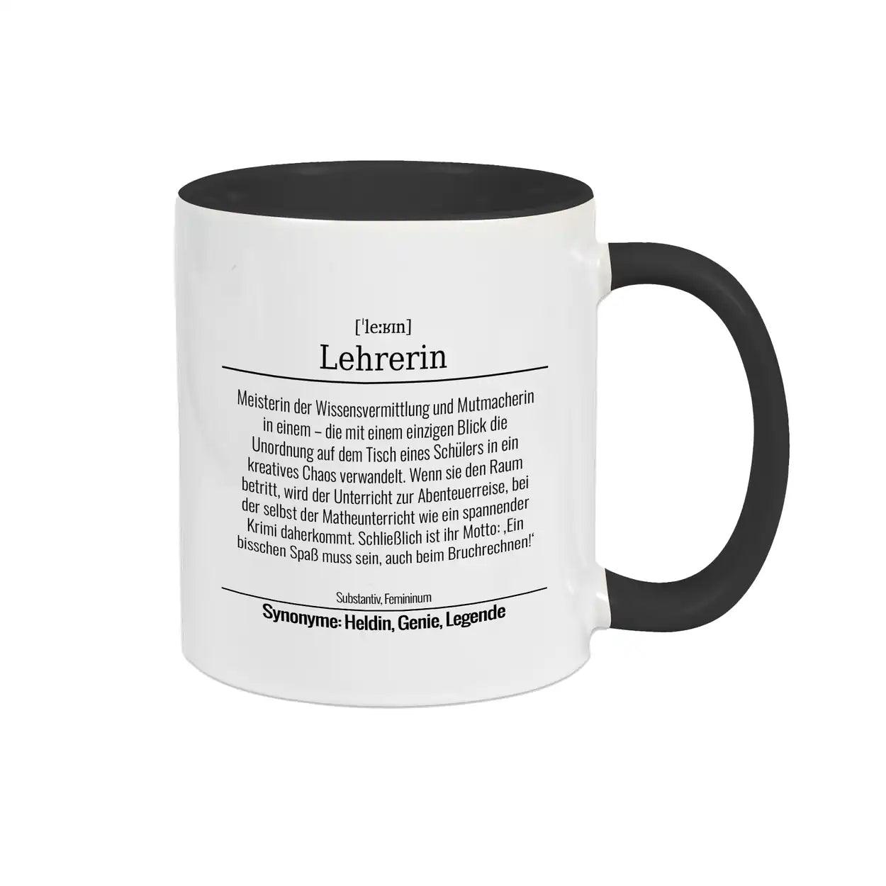 Tasse für Lehrerin Schwarz Geschenke