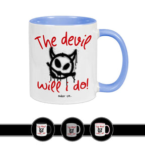 Tasse The devil will I do Blau Geschenke