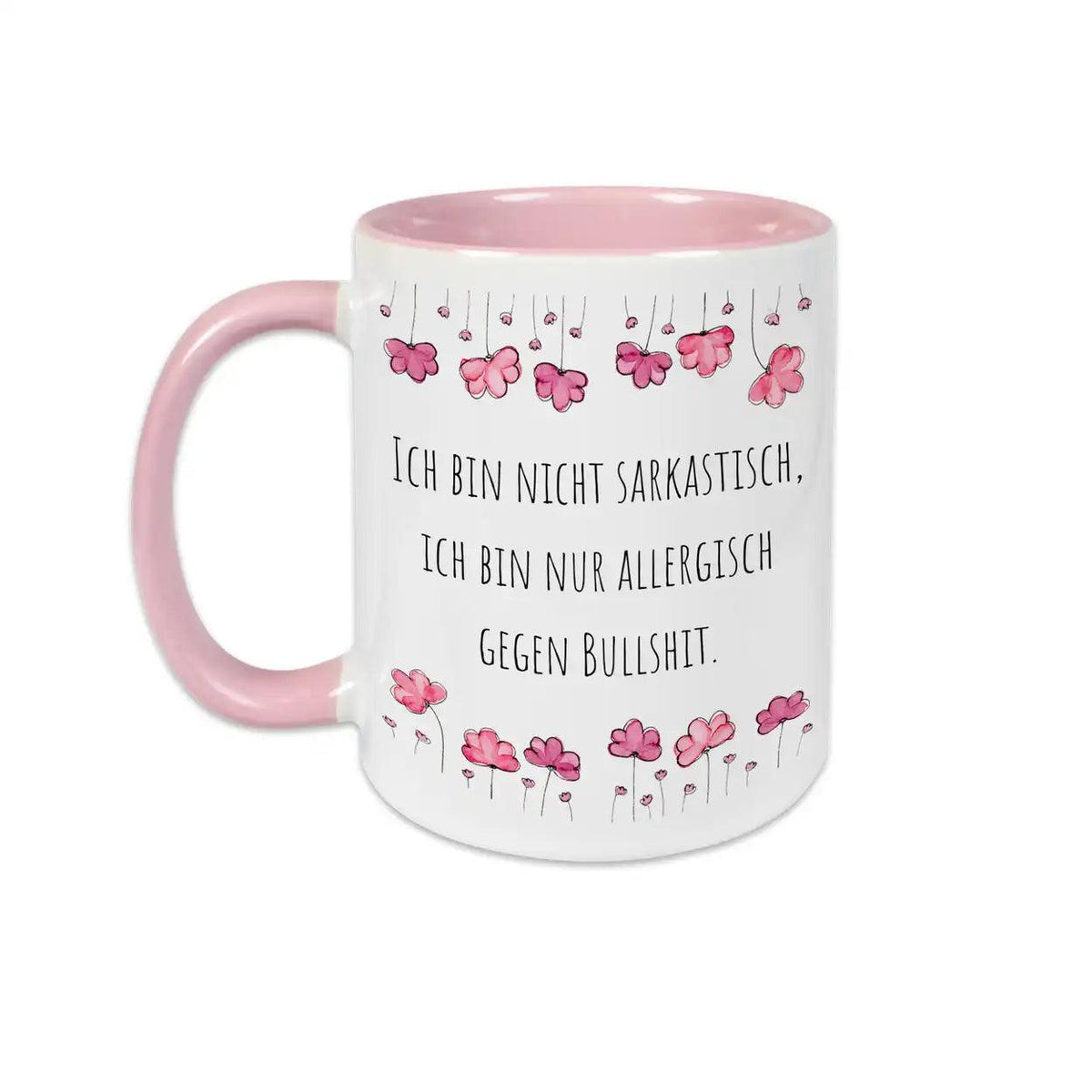 Tassen mit Sprüchen "Ich bin nicht sarkastisch, ich bin nur allergisch gegen Bullshit" - Druckerino