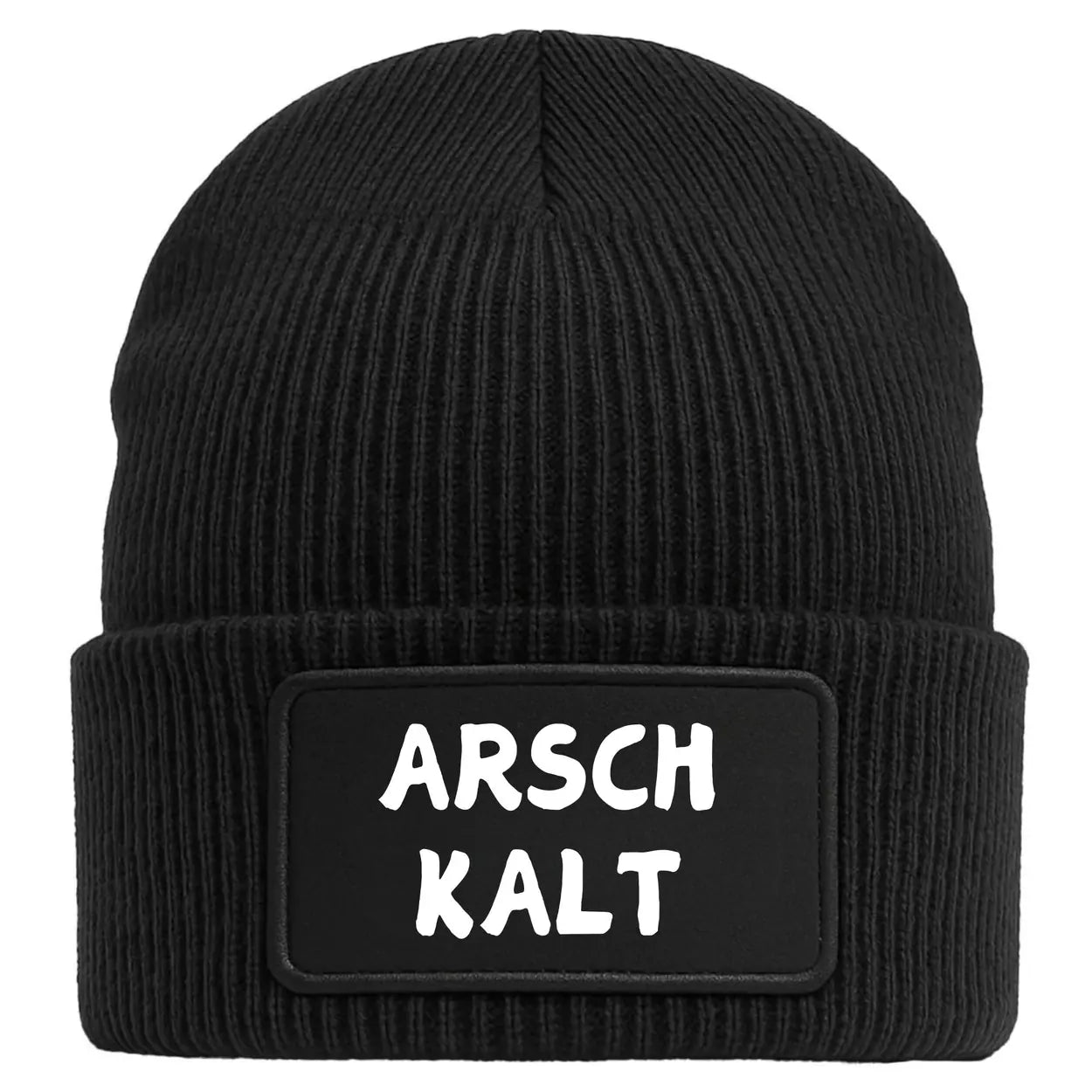 Beanie Mütze Arschkalt Arsch Kalt in grau Wollmütze als Geschenkidee in schwarz