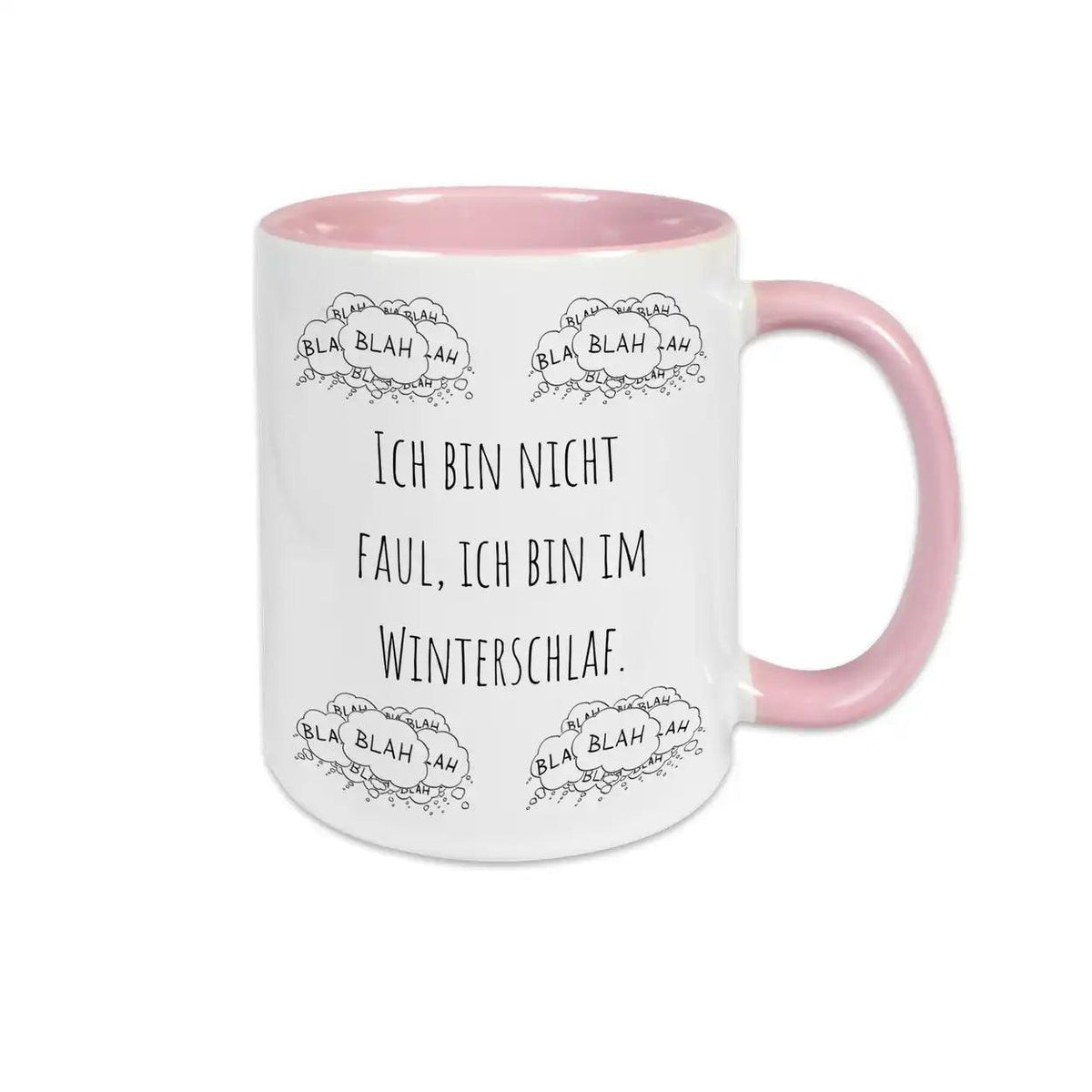 Witzige Tassen "Ich bin nicht faul, ich bin im Winterschlaf" blah blah blah - Druckerino