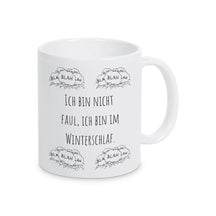 Witzige Tassen "Ich bin nicht faul, ich bin im Winterschlaf" blah blah blah - Druckerino