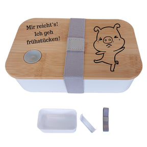 Brotdose Schweinchen Lunchbox Druckerino Weiß  